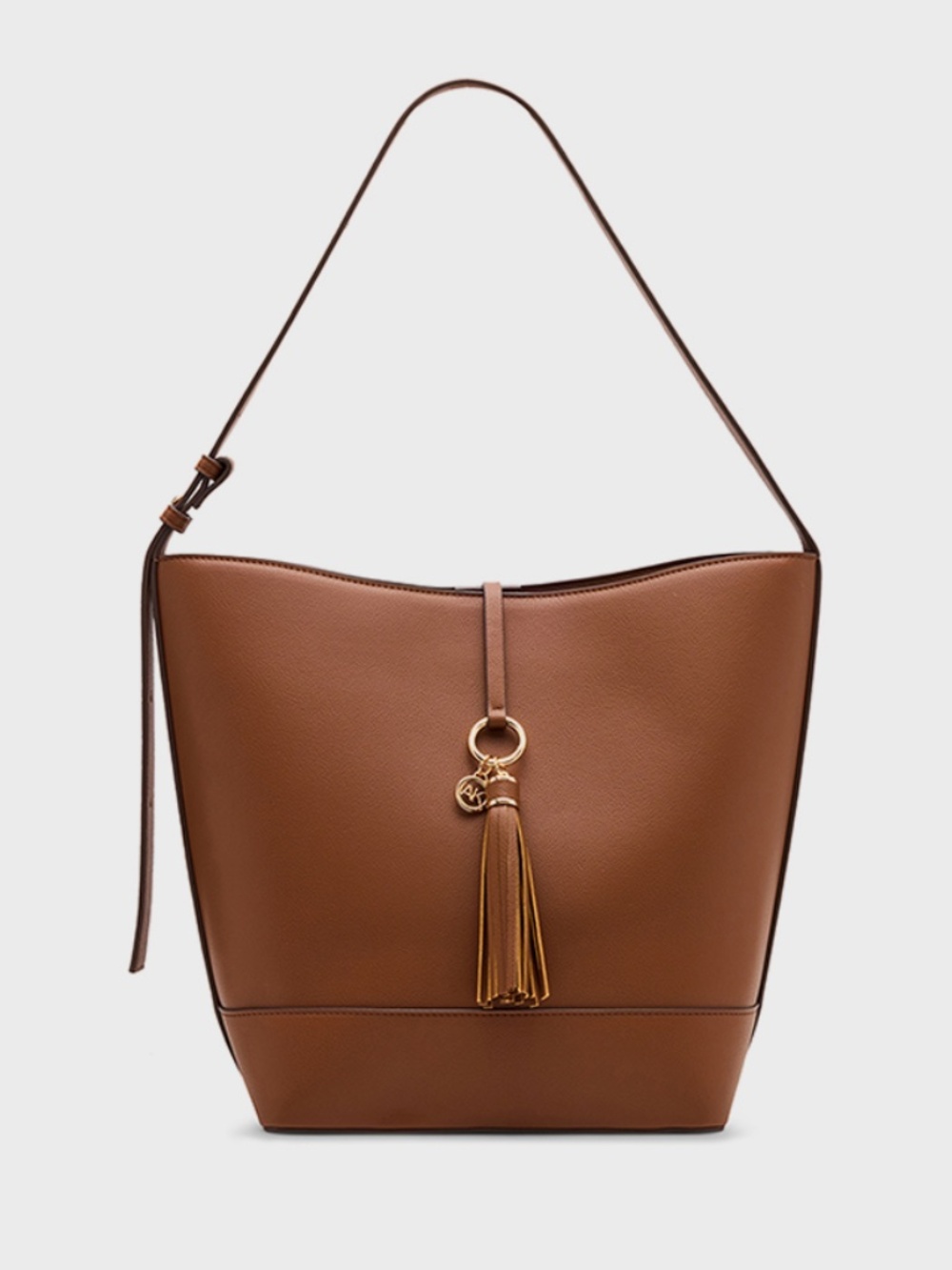 Anne Klein Textured Bucket Bag in Tan